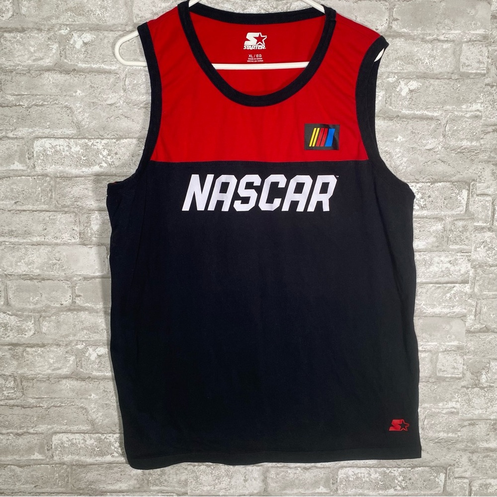 STARTER Red and Black NASCAR Sleeveless Tank finish line size XL 100% cotton